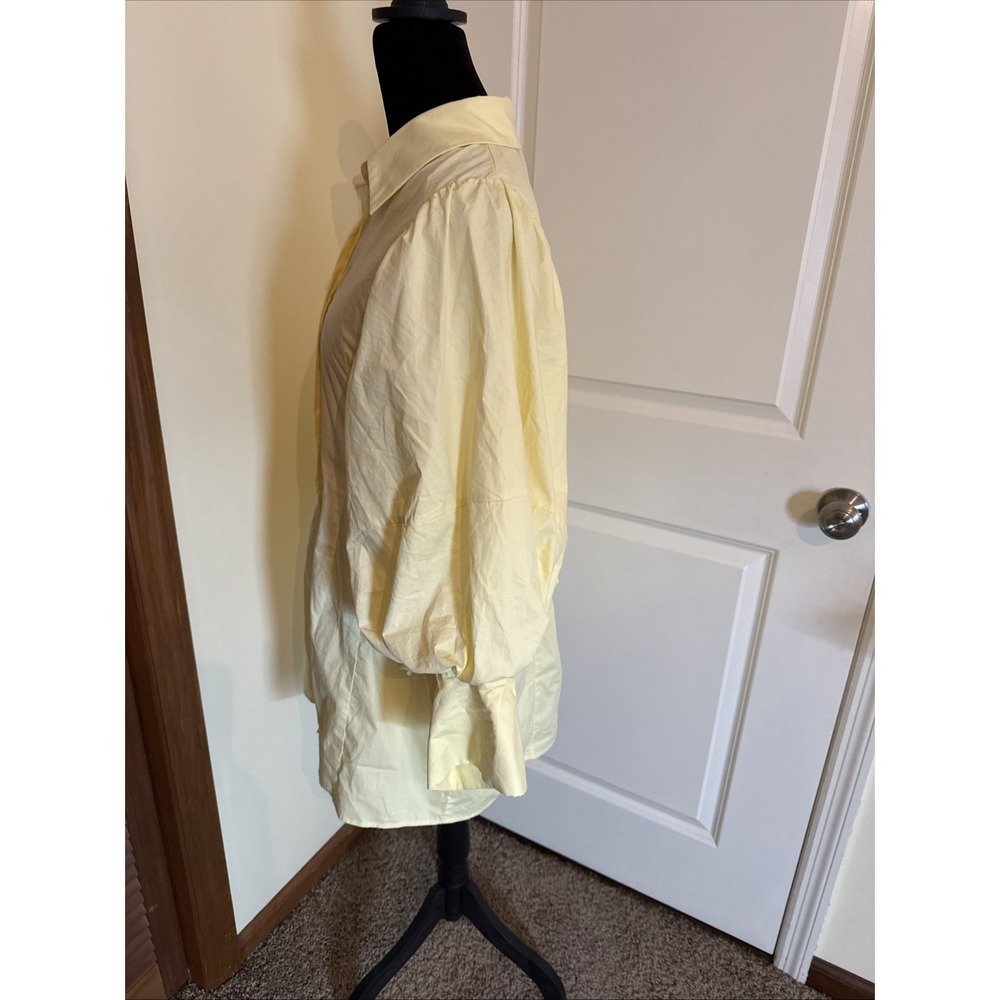 Reminiscence Yellow Statemebtbsleeve Mini Shirt Dress Size Large - Picture 3 of 9